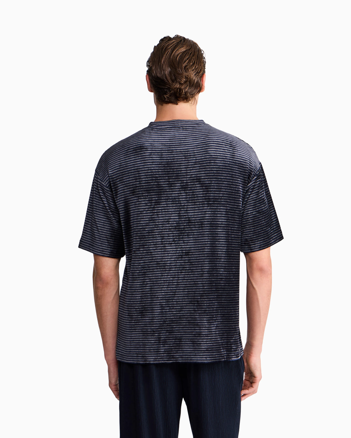 T-shirt regular fit in striped jacquard chenille jersey