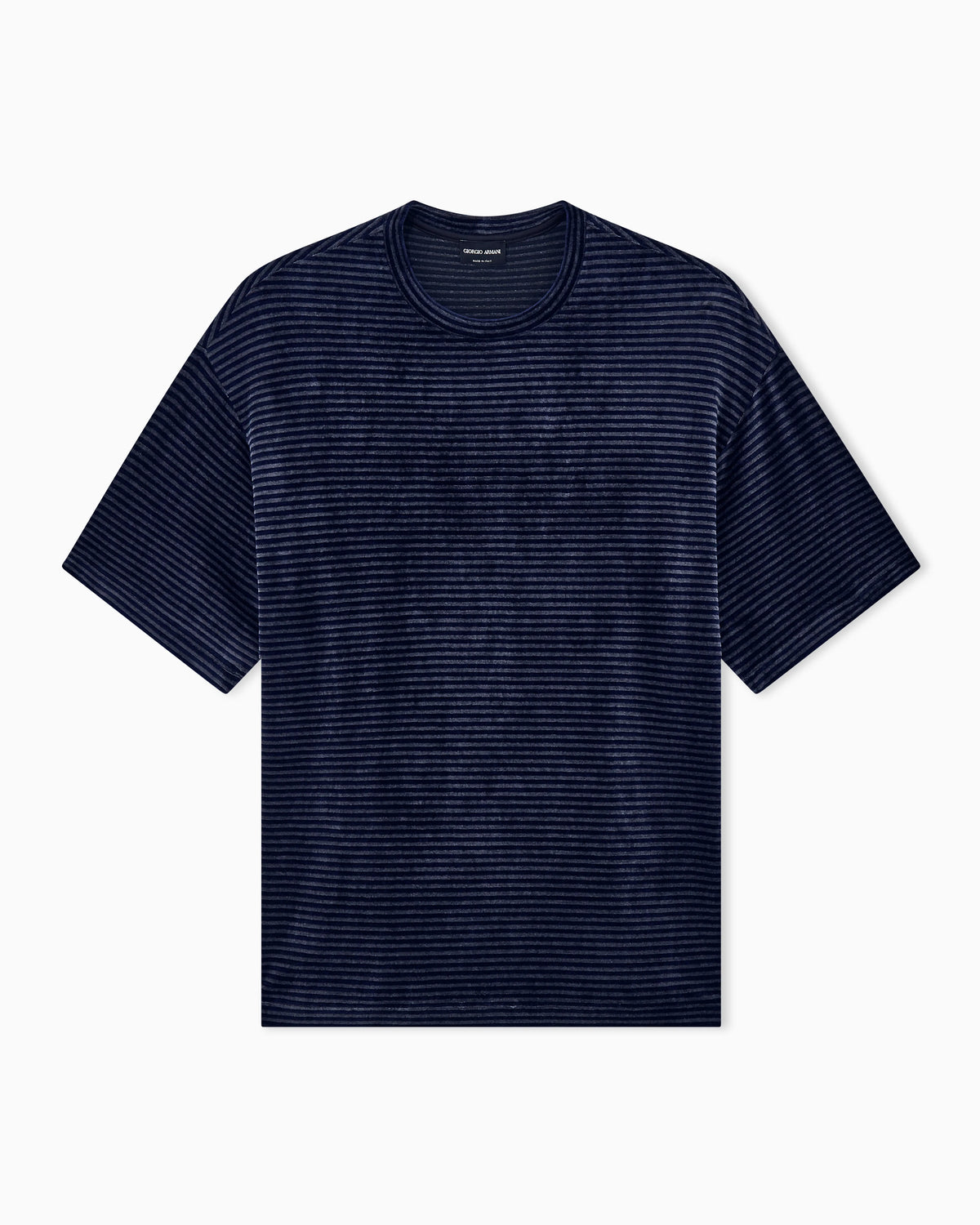 T-shirt regular fit in striped jacquard chenille jersey