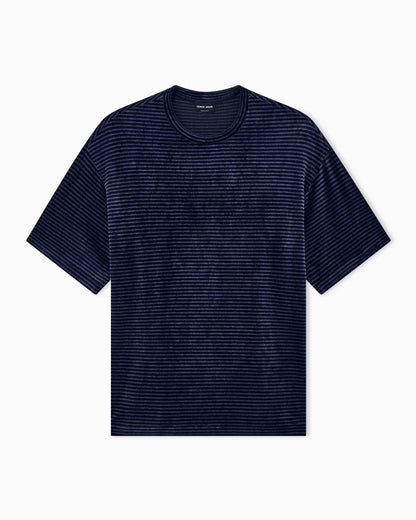 T-shirt regular fit in striped jacquard chenille jersey