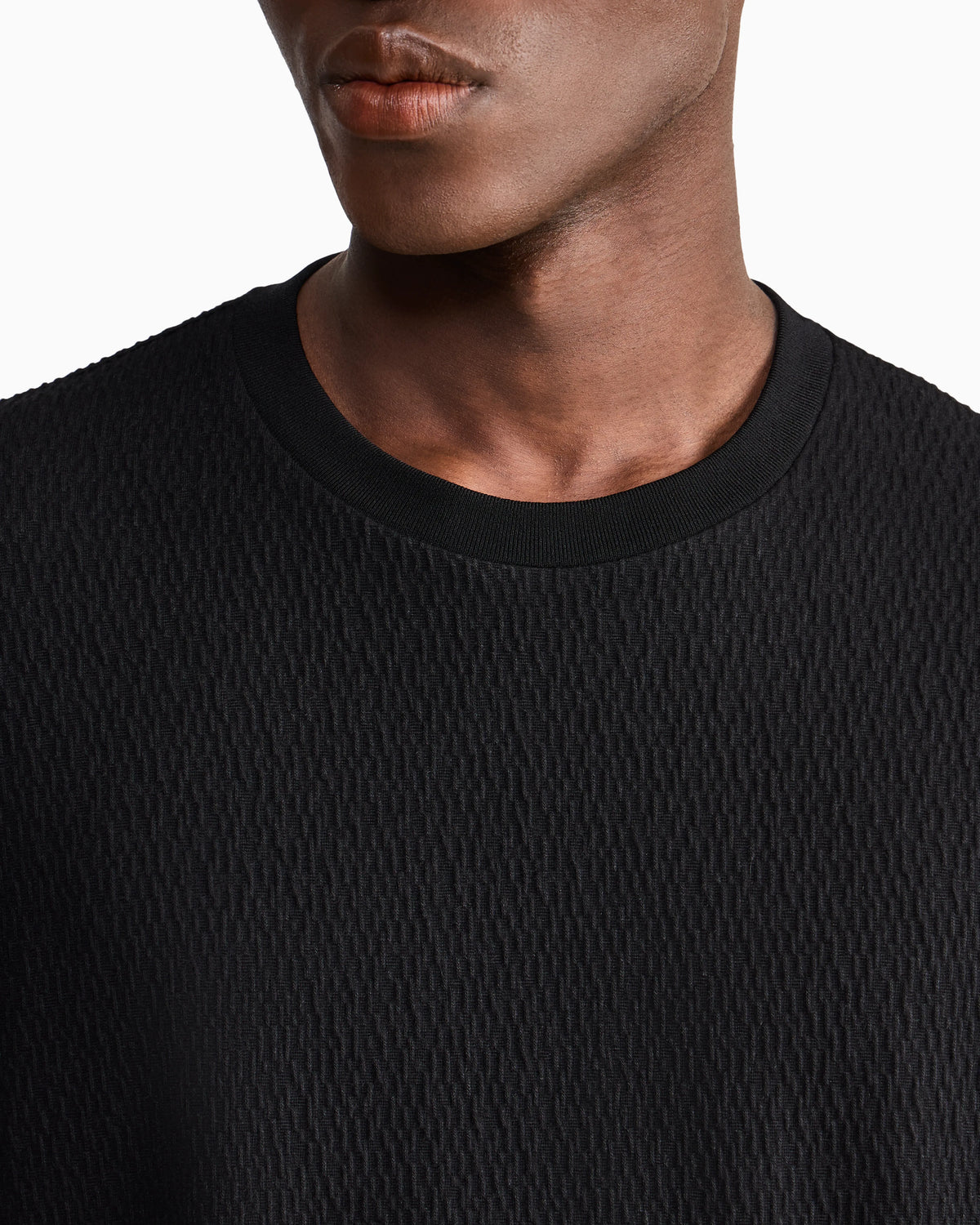 T-shirt regular fit in viscose and cashmere jacquard jersey