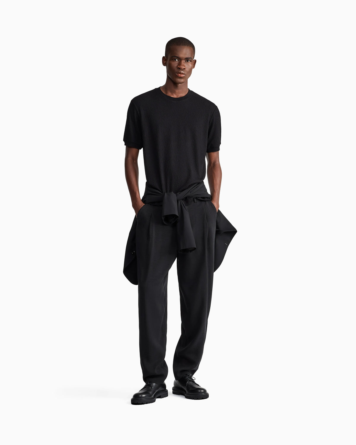 T-shirt regular fit in viscose and cashmere jacquard jersey