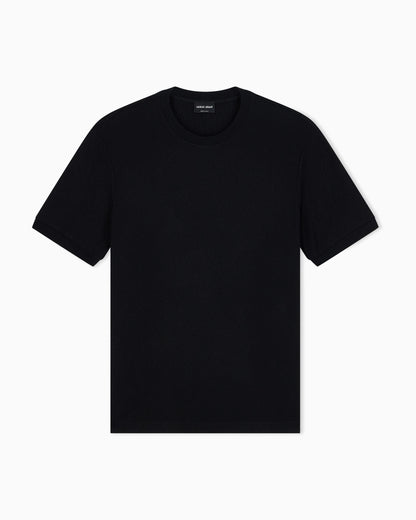 T-shirt regular fit in viscose and cashmere jacquard jersey