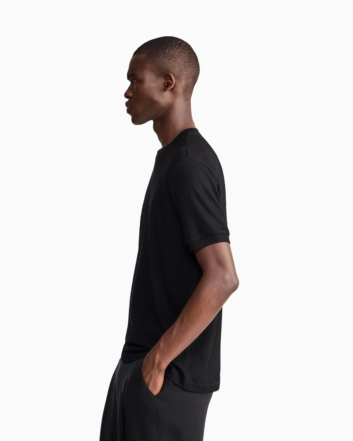 T-shirt regular fit in viscose and cashmere jacquard jersey