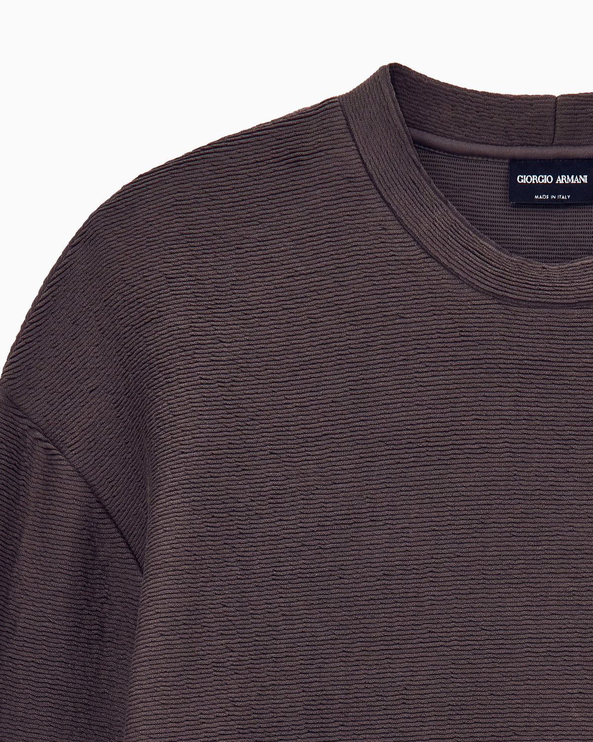 Sweatshirt in textured cotton jersey with tubular flounces