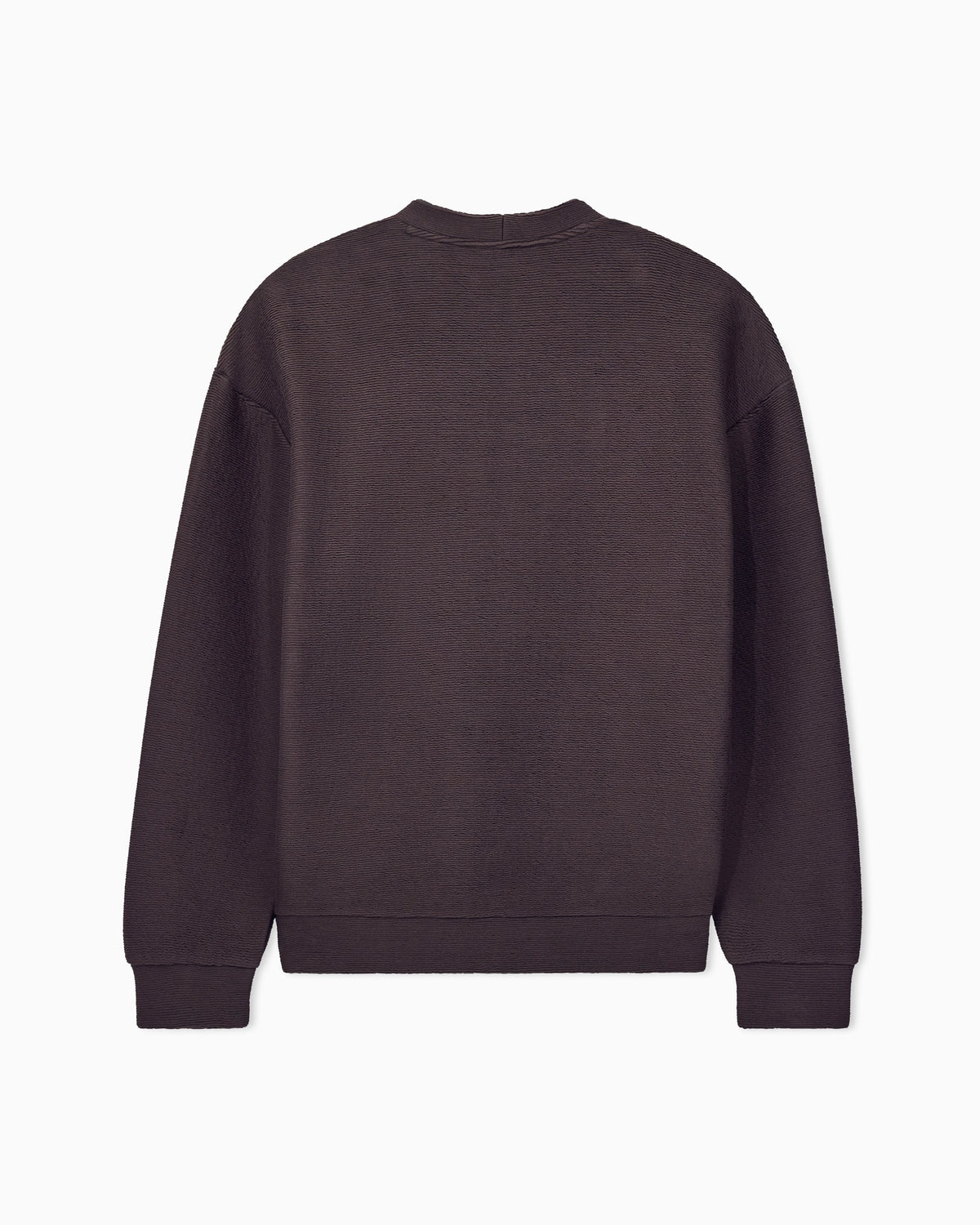 Sweatshirt in textured cotton jersey with tubular flounces