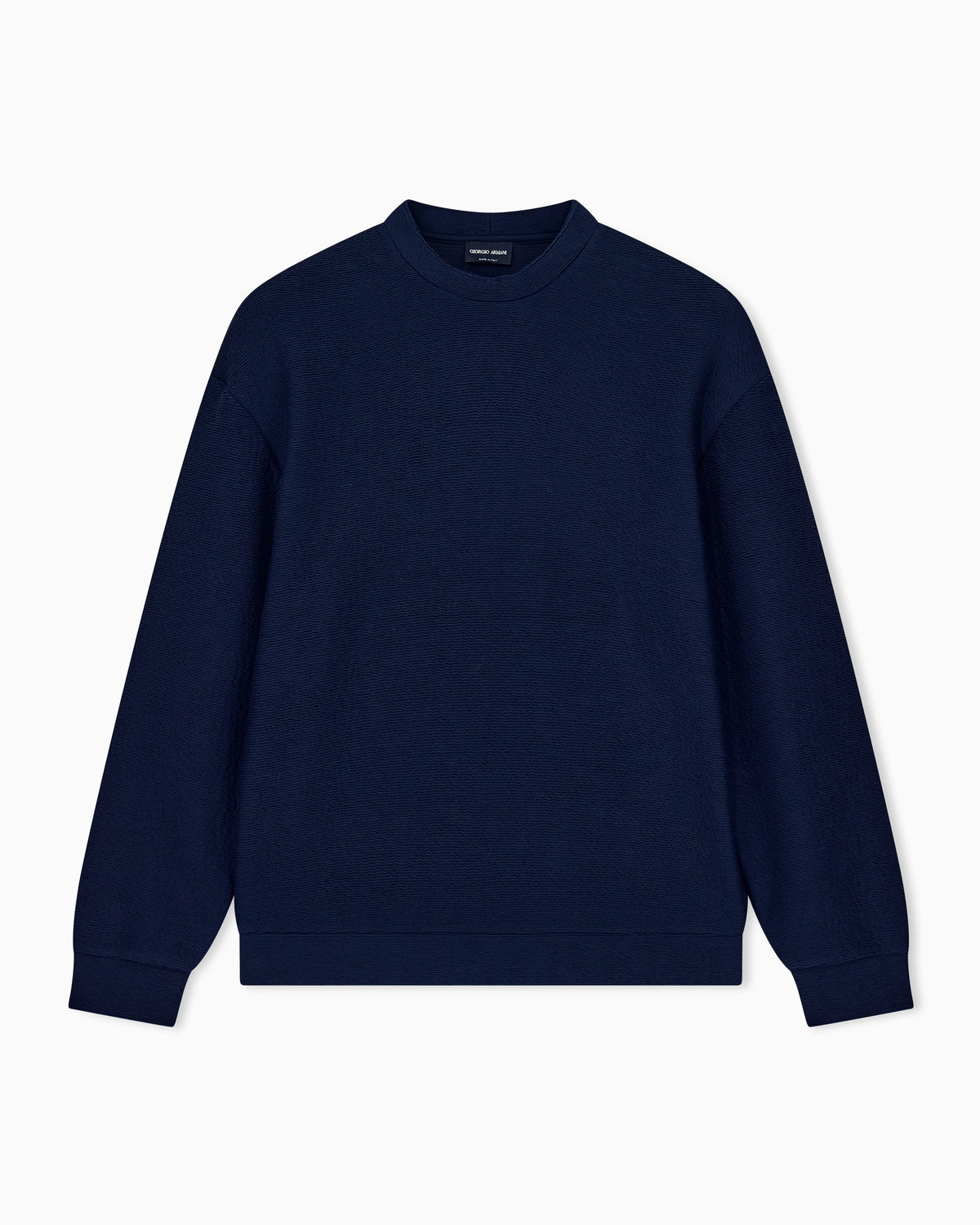 Sweatshirt in textured cotton jersey with tubular flounces