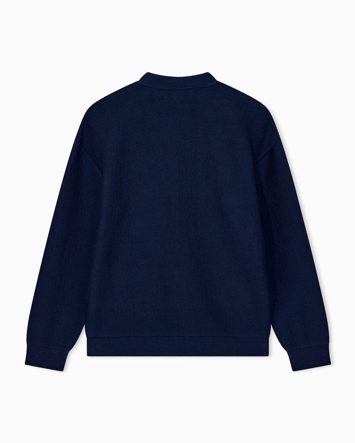 Sweatshirt in textured cotton jersey with tubular flounces