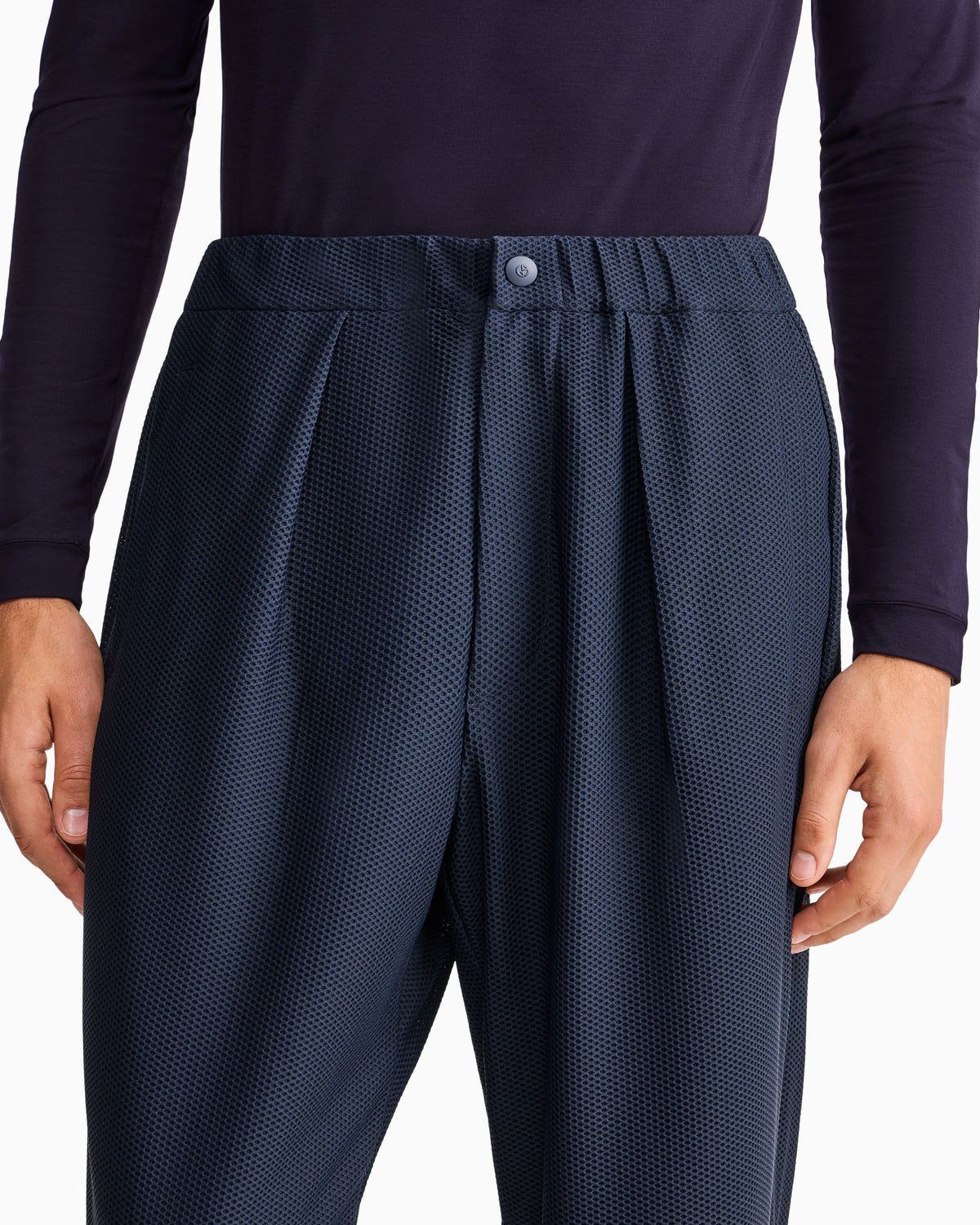 Trousers slim fit in hi-tech honeycomb jersey