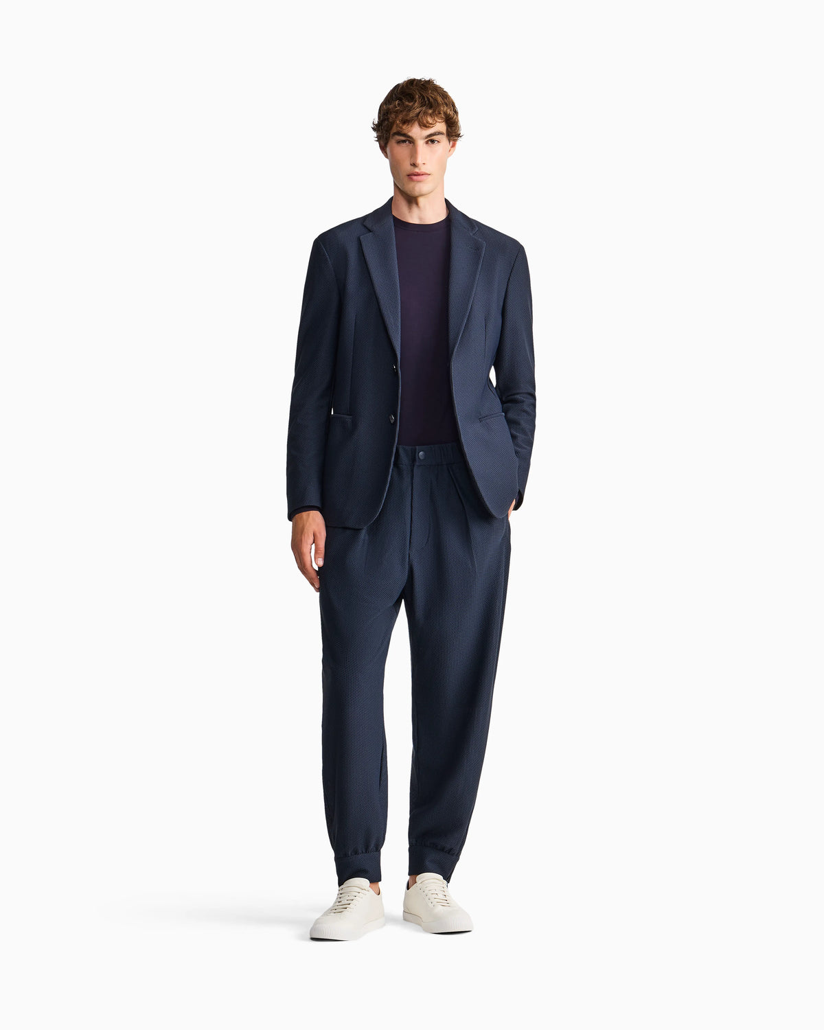 Trousers slim fit in hi-tech honeycomb jersey