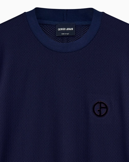 T-shirt oversized in hi-tech warp knitted honeycomb jersey