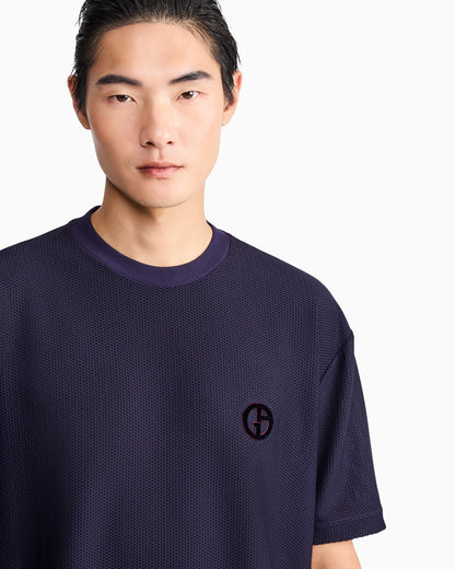 T-shirt oversized in hi-tech warp knitted honeycomb jersey