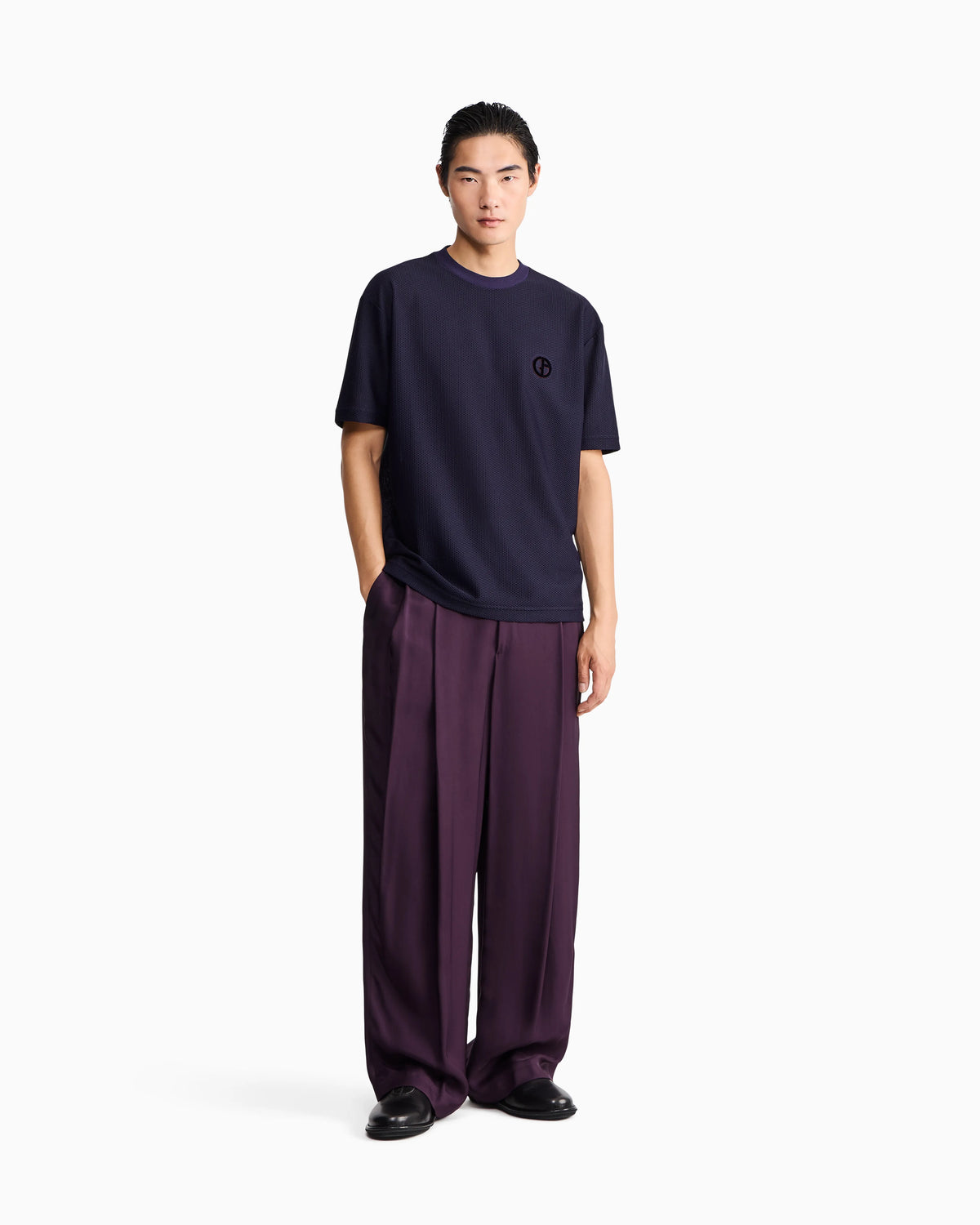 T-shirt oversized in hi-tech warp knitted honeycomb jersey