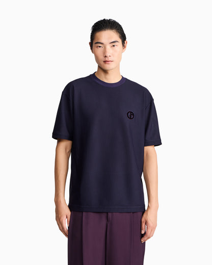 T-shirt oversized in hi-tech warp knitted honeycomb jersey