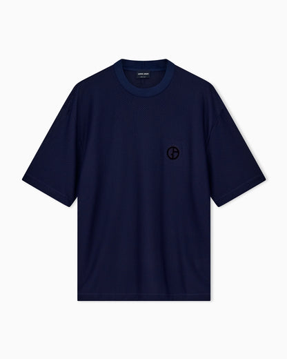 T-shirt oversized in hi-tech warp knitted honeycomb jersey