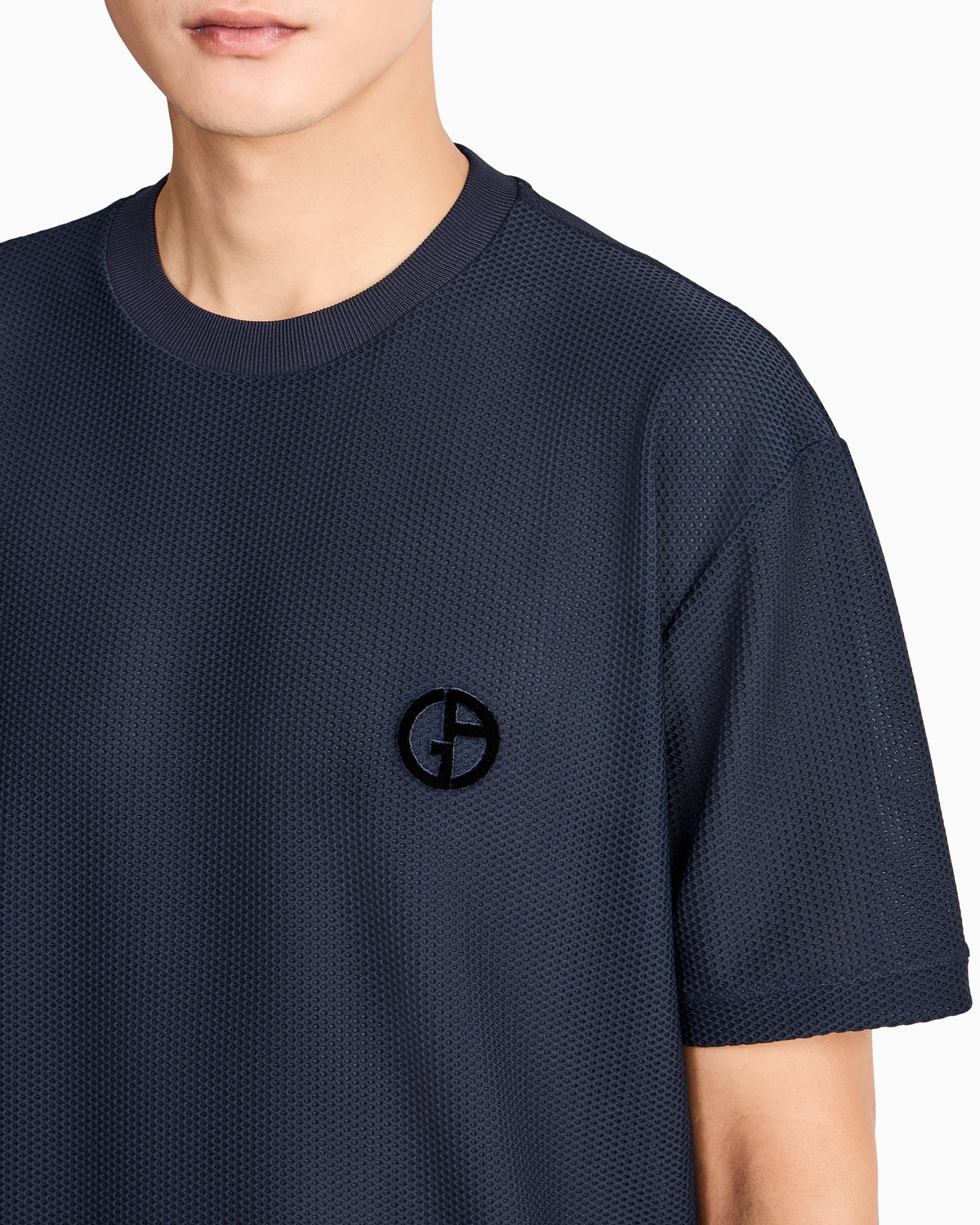 T-shirt oversized in hi-tech warp knitted honeycomb jersey