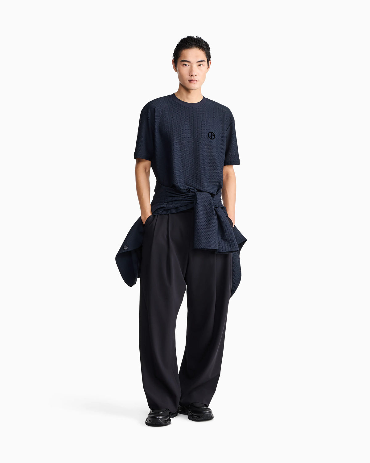 T-shirt oversized in hi-tech warp knitted honeycomb jersey
