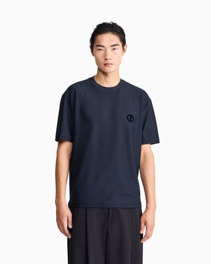 T-shirt oversized in hi-tech warp knitted honeycomb jersey