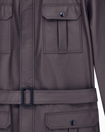 Caban coat regular fit in three-layer silk twill