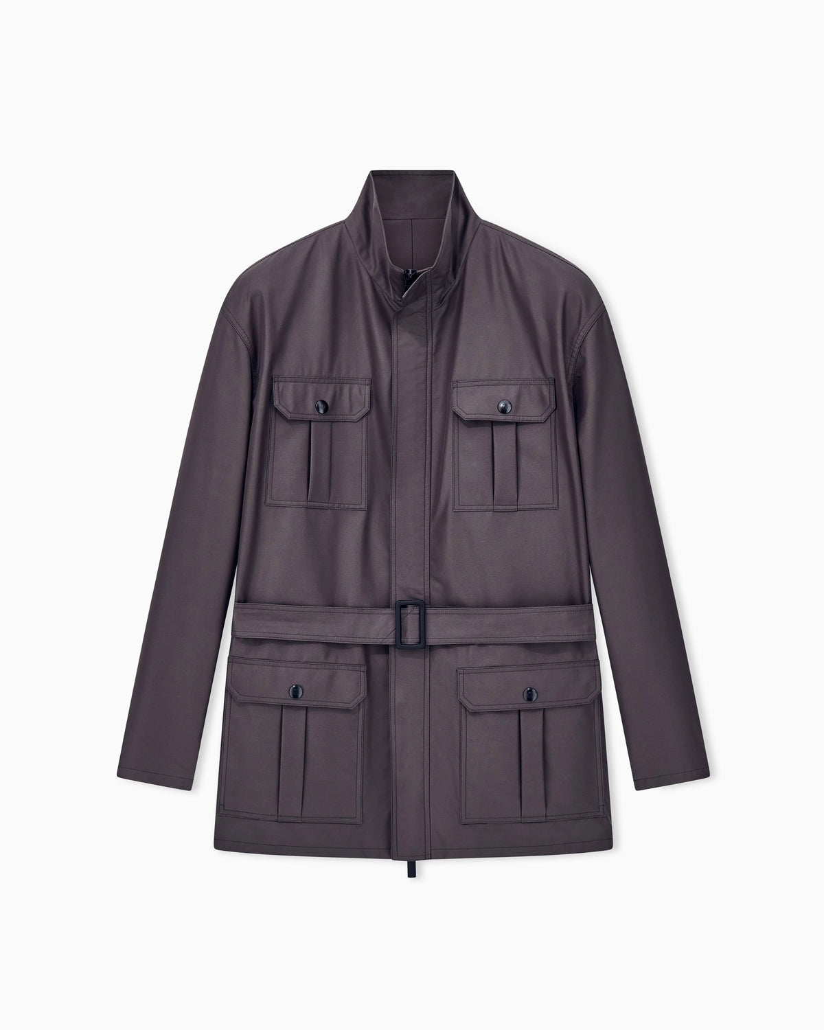 Caban coat regular fit in three-layer silk twill