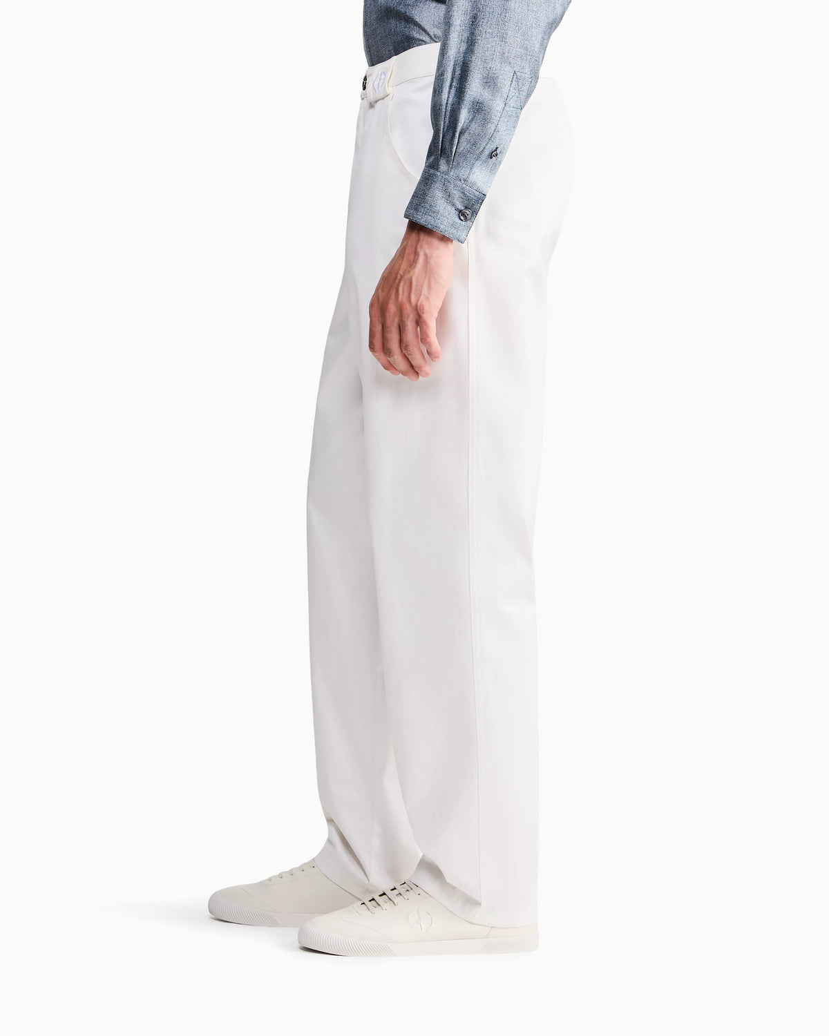 Trouser regular fit in stretch cotton gabardine