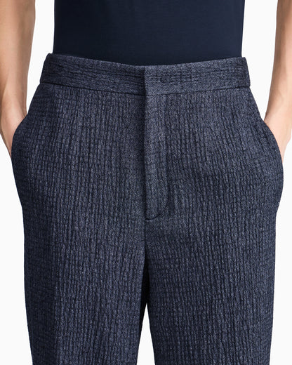 Trouser Soft regular fit froissè wool silk cashmere