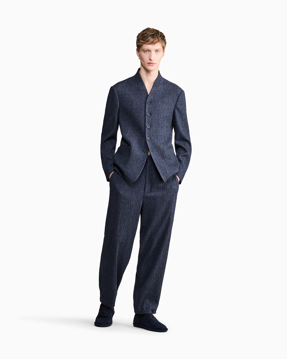 Trouser Soft regular fit froissè wool silk cashmere