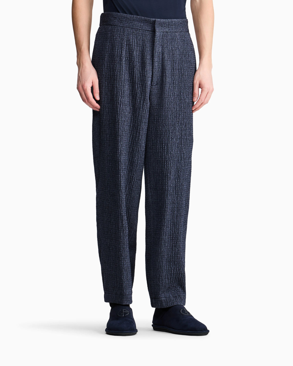 Trouser Soft regular fit froissè wool silk cashmere