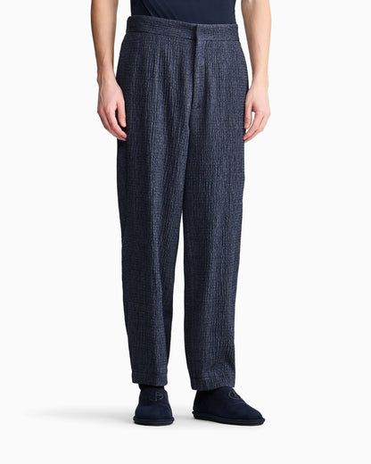 Trouser Soft regular fit froissè wool silk cashmere