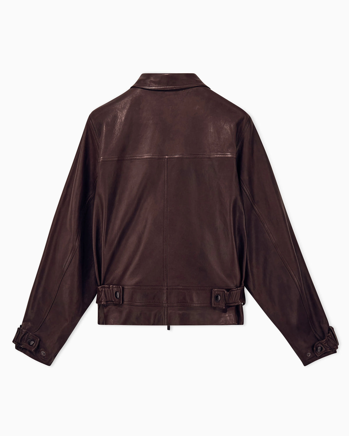 Blouson jacket oversized in leather with cupro lining