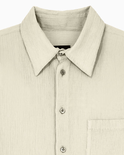 Shirt regular fit in cotton and silk blend creponne