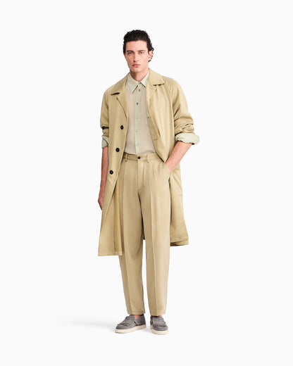 Shirt regular fit in cotton and silk blend creponne