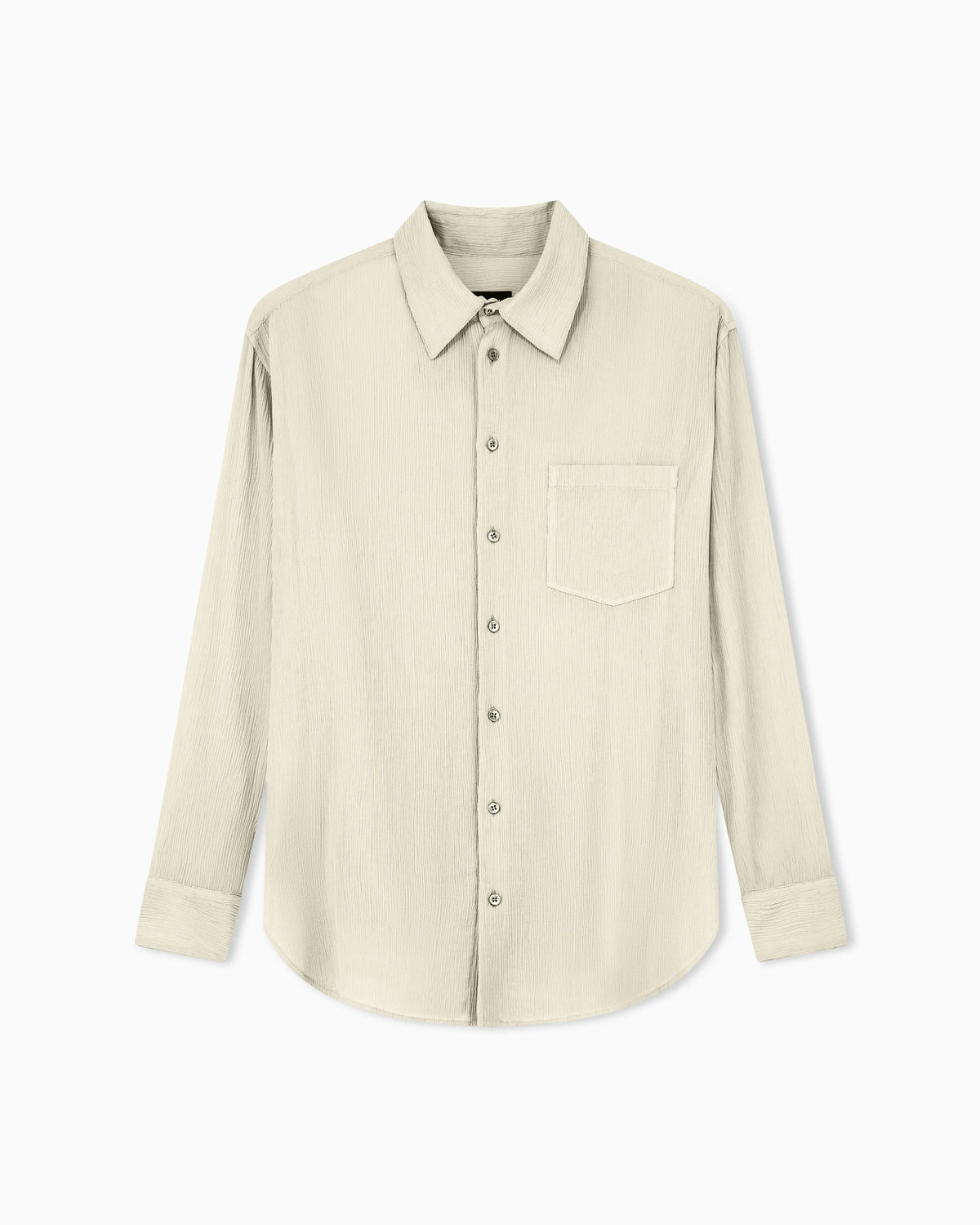 Shirt regular fit in cotton and silk blend creponne