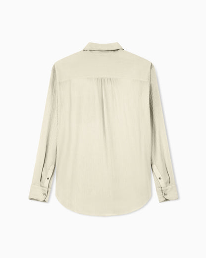Shirt regular fit in cotton and silk blend creponne