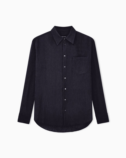 Shirt regular fit in cotton and silk blend creponne