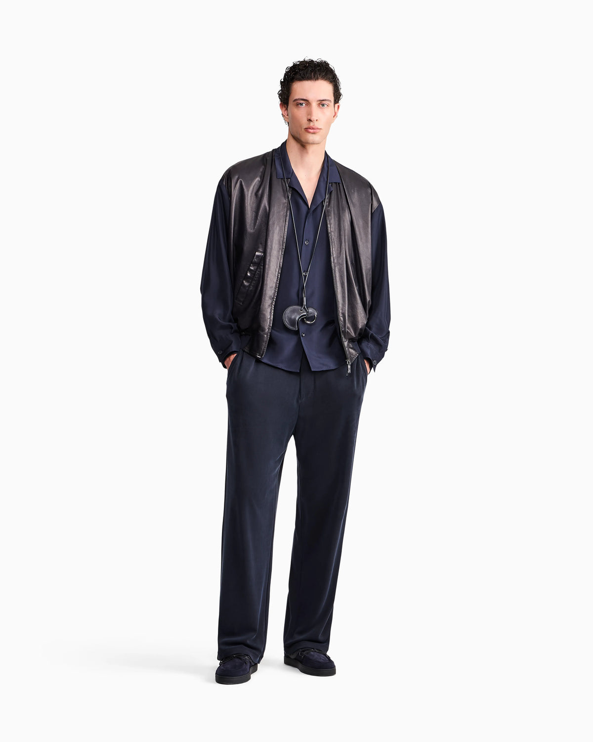 Shirt oversized in silk habotai with cupro lining