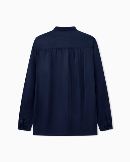 Shirt oversized in light lyocell satin with a cotton lining