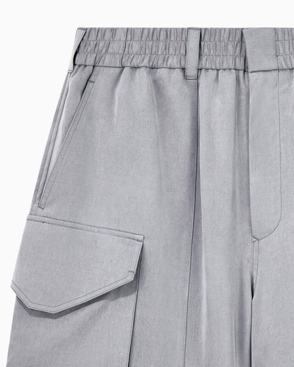 Bermuda oversized shorts in washed lyocell poplin
