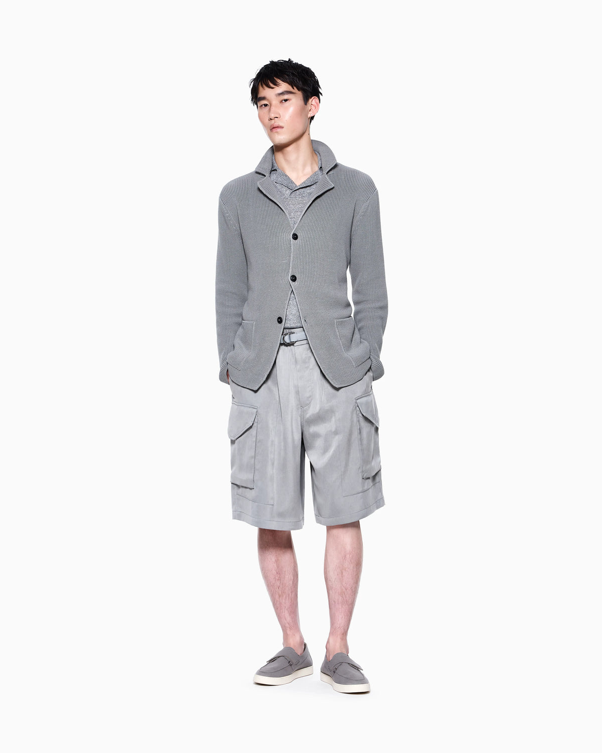 Bermuda oversized shorts in washed lyocell poplin