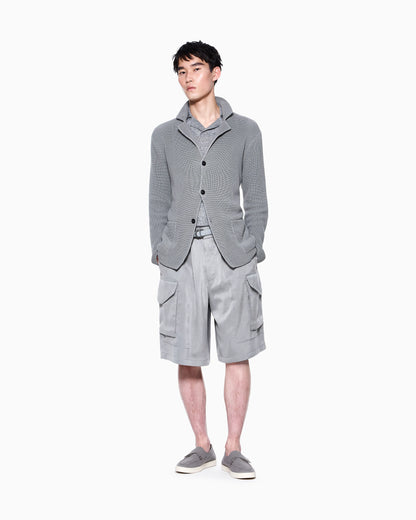 Bermuda oversized shorts in washed lyocell poplin