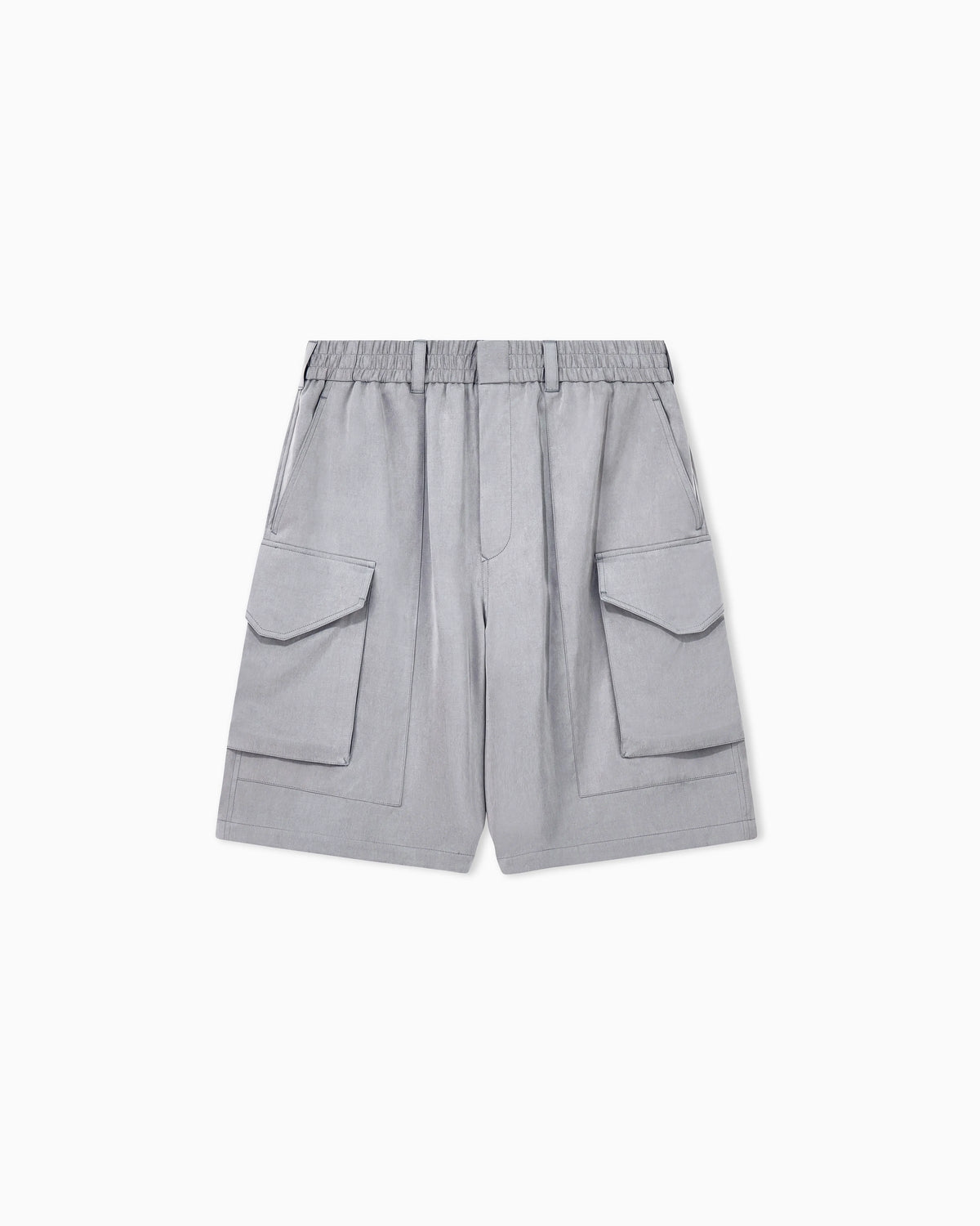 Bermuda oversized shorts in washed lyocell poplin
