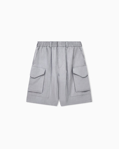 Bermuda oversized shorts in washed lyocell poplin
