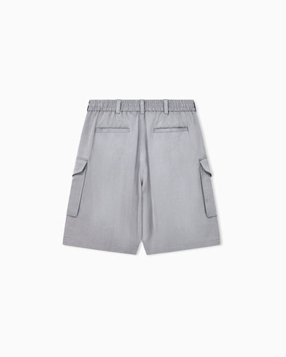 Bermuda oversized shorts in washed lyocell poplin