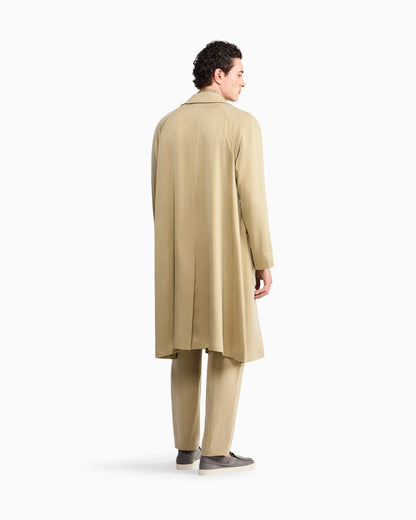 Trench coat oversized fit washed lyocell poplin