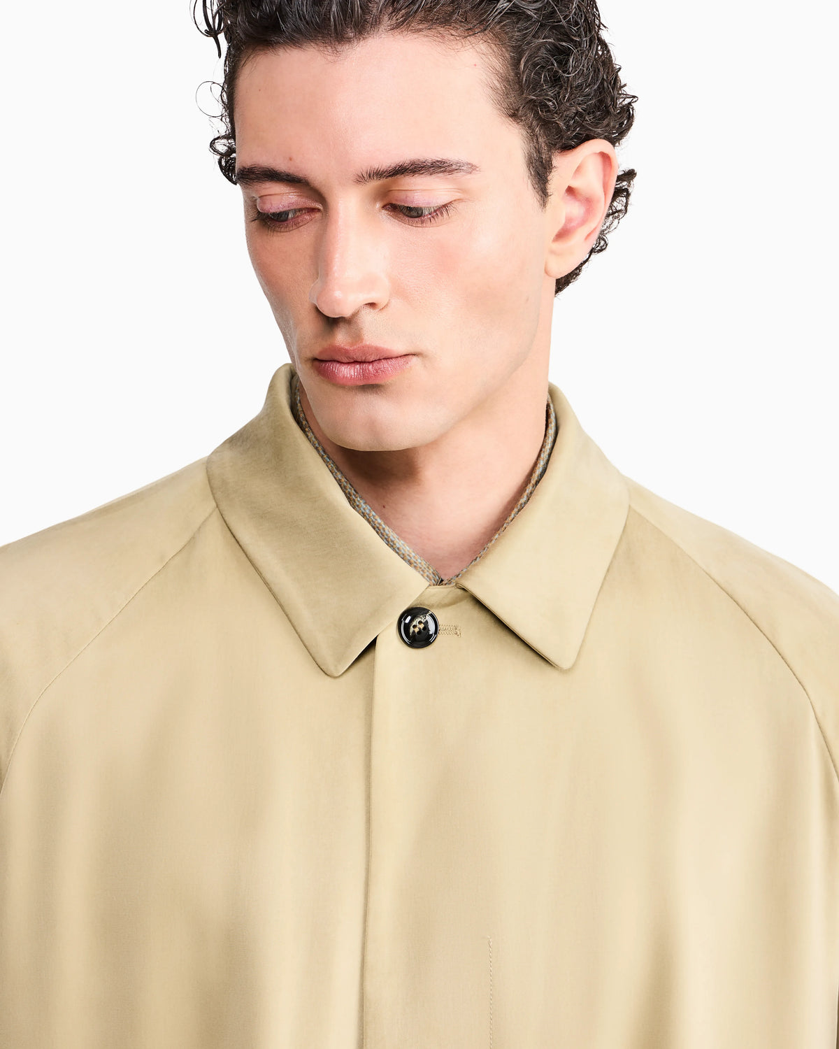 Trench coat oversized fit washed lyocell poplin
