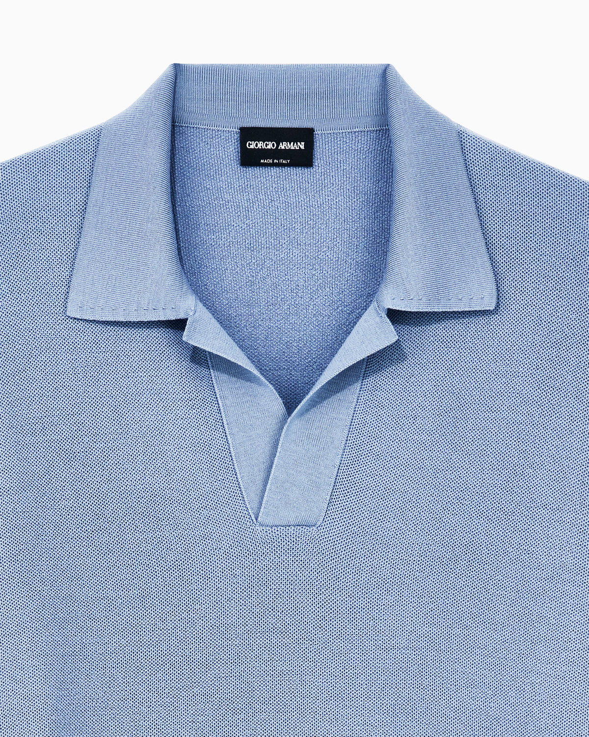 Knit polo regular fit honeycomb stitch virgin wool