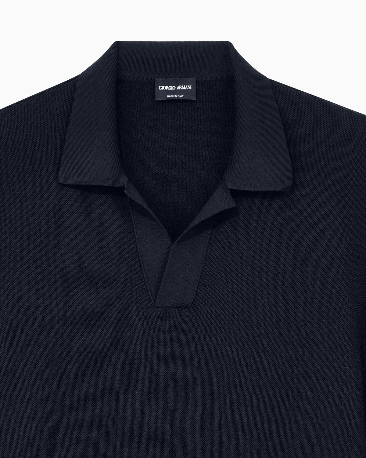 Knit polo regular fit honeycomb stitch virgin wool