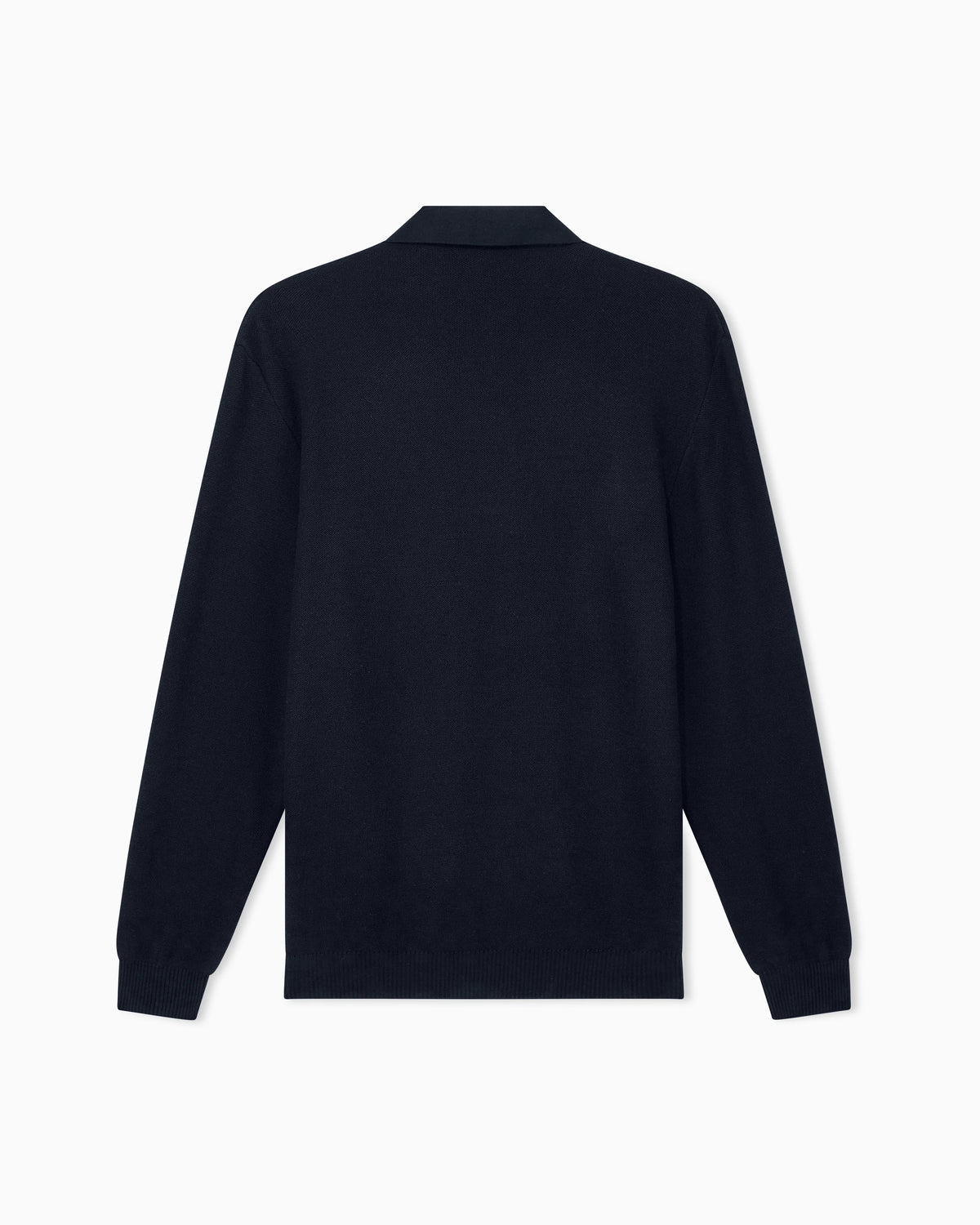 Knit polo regular fit honeycomb stitch virgin wool