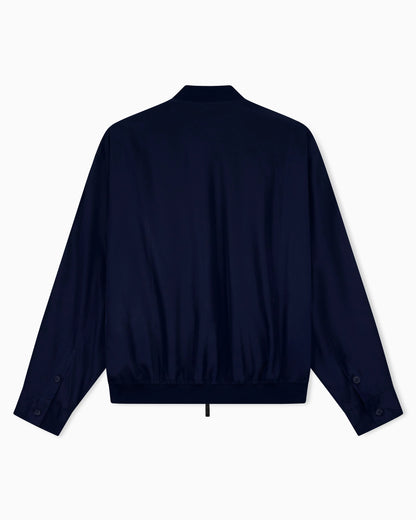 Blouson jacket oversized fit leather with silk lining