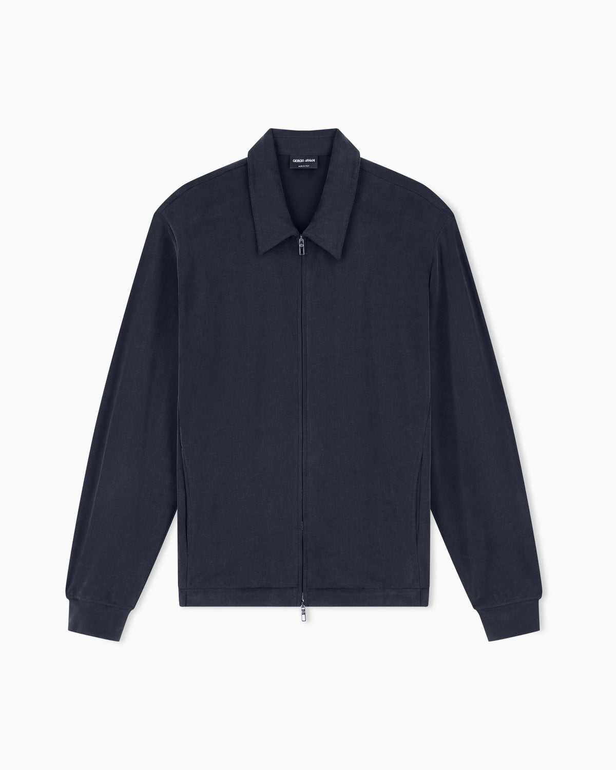 Blouson jacket regular fit in washed cupro-blend pique