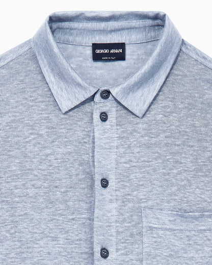 Shirt regular fit in pure linen single jersey